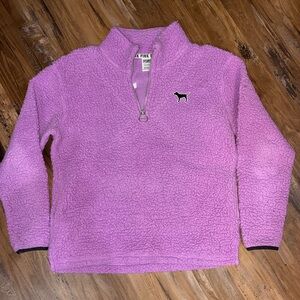 Victoria's Secret Pink Sherpa Quarter Zip - Purple